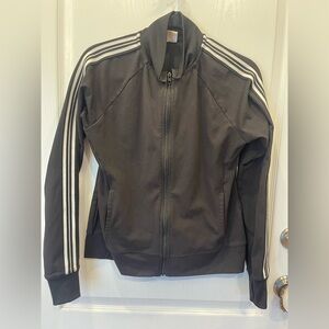 Athletic Works Black Bomber Jacket with White Stripes